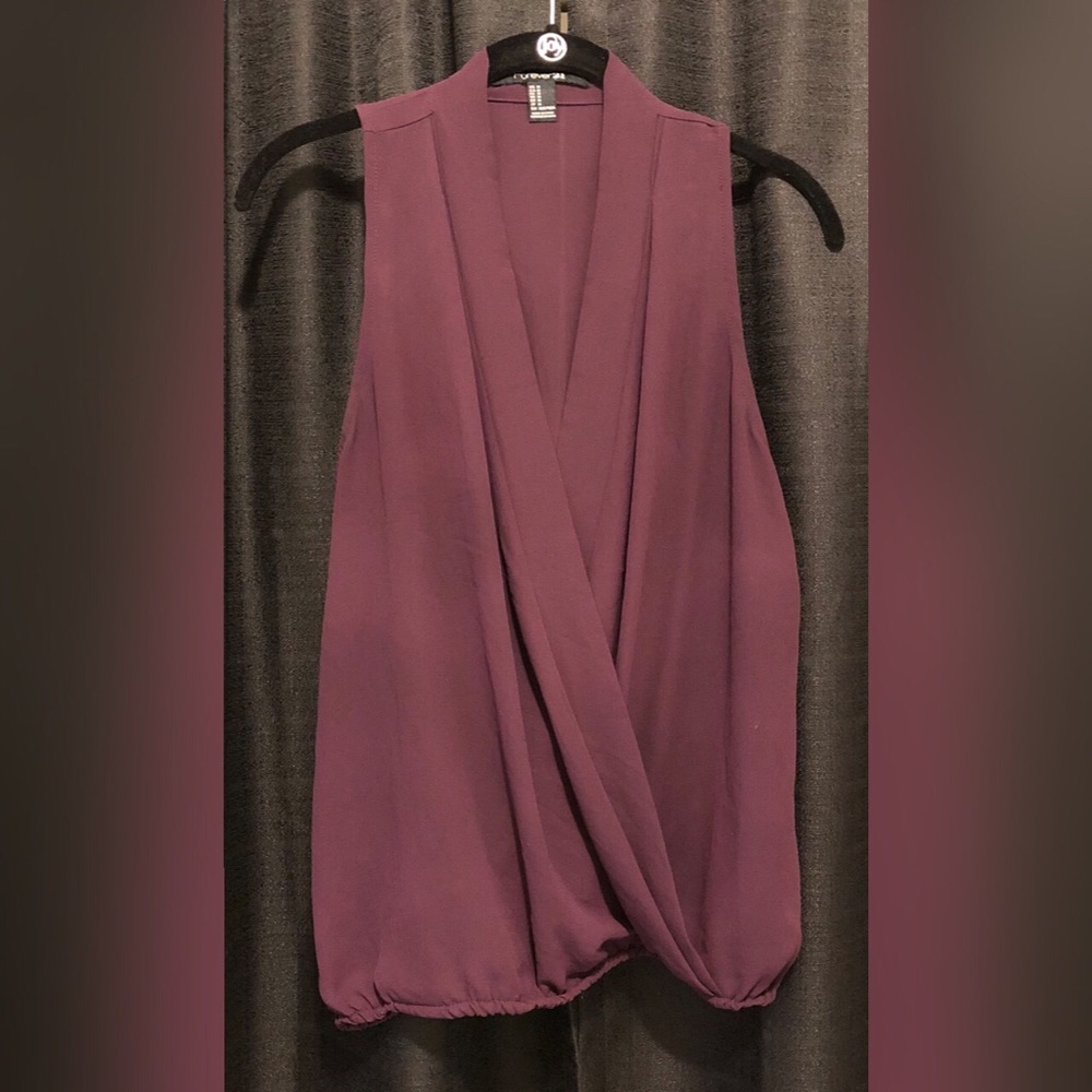 Draped Front Top in Deep Purple